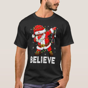Believe Christmas Dabbing Santa Claus Kids Boys Gi T-Shirt
