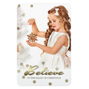 Believe. Christmas Gift Photo Magnets