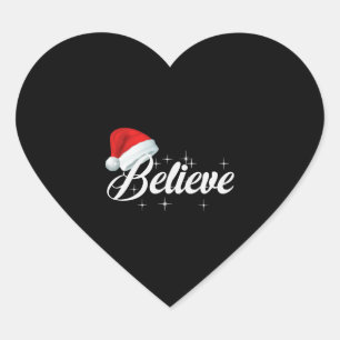 Believe Christmas Heart Sticker