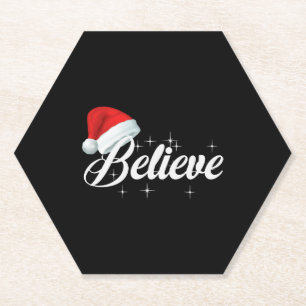 Believe Christmas Paper Coaster