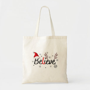  Believe Christmas Pyjamas Santa T-Shirt Tote Bag