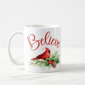 Believe Christmas Redbird Mug