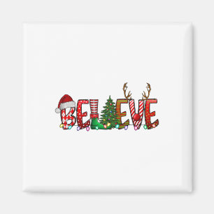 Believe Christmas Santa Claus Pyjamas Family Reuni Magnet