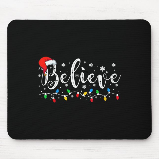 Believe Christmas Santa Claus Pyjamas Family Reuni Mouse Pad (Front)