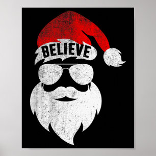 Believe Christmas Santa Claus Pyjamas Family Reuni Poster