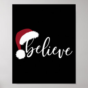 Believe Christmas Santa Claus Pyjamas Family Reuni Poster
