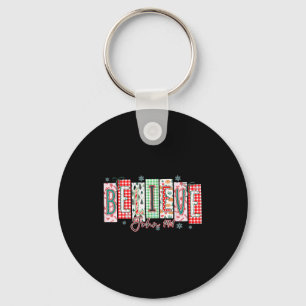 Believe Christmas Santa Coquette Bow Women Girls Key Ring