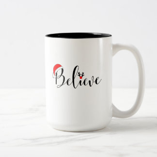 Believe Christmas Shirt Xmas Graphic - Christmas V Two-Tone Coffee Mug