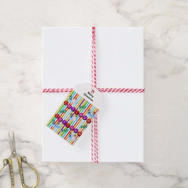 Believe Christmas Snowman Gift Tags  (With Twine)