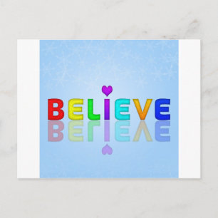 BELIEVE colourful Mindfulness Expression Gift Postcard