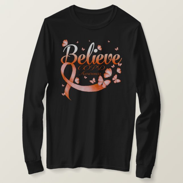 Believe COPD Butterfly T-Shirt (Design Front)