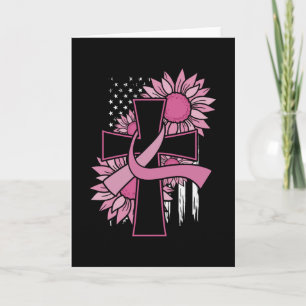 Believe Cross Christian Breast Cancer Awareness Card
