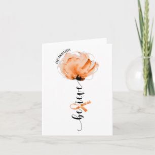 Believe Crps Awareness Orange Ribbon Flower Lovers Card