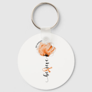 Believe Crps Awareness Orange Ribbon Flower Lovers Key Ring