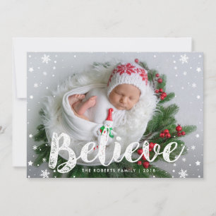 BELIEVE   cute baby christmas card