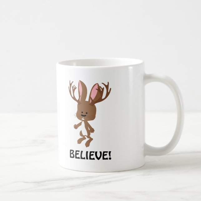 Believe! Cute Jackalope Coffee Mug (Right)