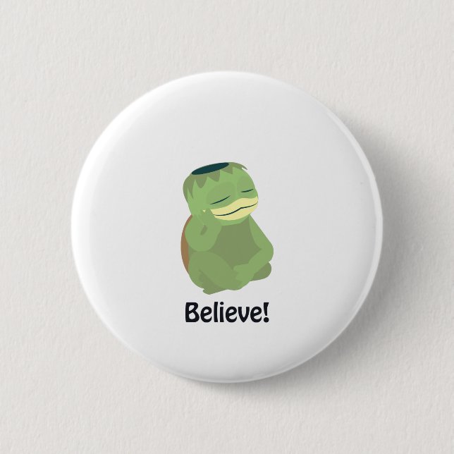 Believe! Cute Kappa 6 Cm Round Badge (Front)