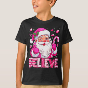 Believe Cute Nk Santa Candy Cane Christmas Xmas Gi T-Shirt