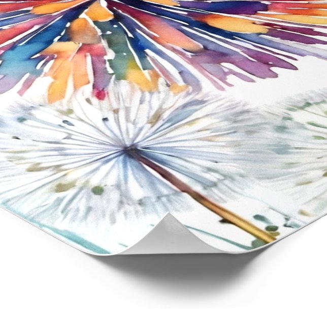  Believe! Dandelions wishing weeds Poster (Corner)