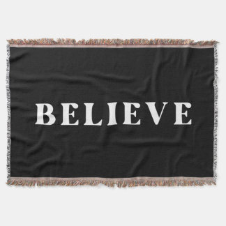 Believe design throw blanket