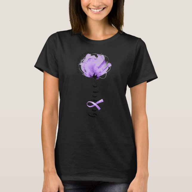 Believe Domestic Violence Awareness Purple Ribbon  T-Shirt (Front)