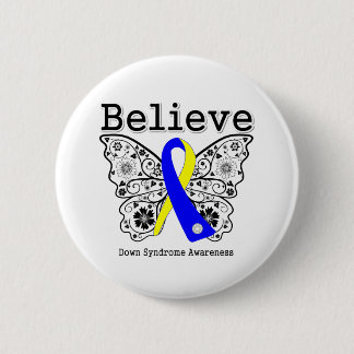 Believe Down Syndrome Awareness 6 Cm Round Badge