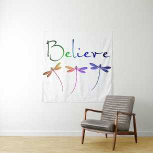 Believe dragonflies tapestry