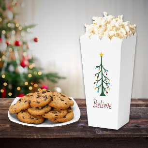 Believe Evergreen Tree Christmas Party  Favour Box