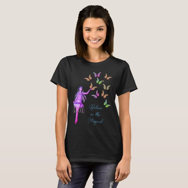 Believe Fairy Butterflies Inspirational      T-Shirt (Front Full)