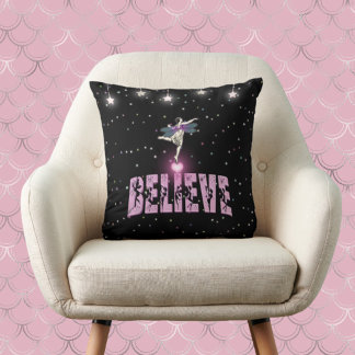 Believe Fairy Heart and Star Magical Inspirational Cushion