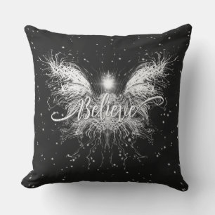 Believe Fairy Starlight Fantasy Black Cushion
