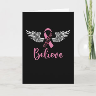 Believe Faith Breast Cancer Awareness Christian Card