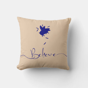 Believe-Falling Pig Feathers Cushion