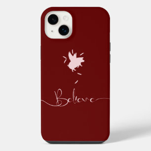 Believe-Falling Pig Feathers iPhone 14 Plus Case