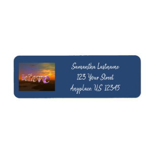 Believe Fantasy Sun Sky Inspirational  Return Address Label