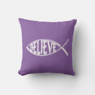 Believe Fish Lavender Cushion