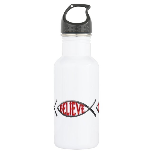 Believe Fish- Red 532 Ml Water Bottle (Front)