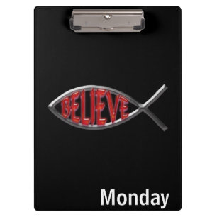 Believe Fish - Red Clipboard