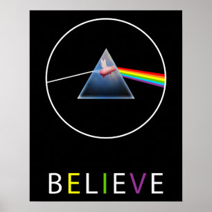 Believe-Flying Pig through Prism Design Poster