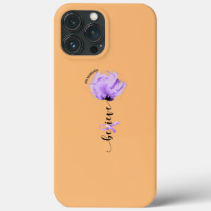 Believe GIST Awareness Purple Ribbon Flower iPhone 13 Pro Max Case