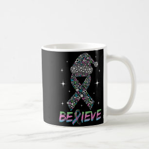 Believe Green Teal Nk Ribbon Xmas Metastatic Breas Coffee Mug
