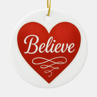 Believe Heart Ceramic Ornament