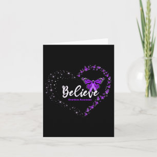Believe Heart Purple Ribbon Overdose Awareness Card