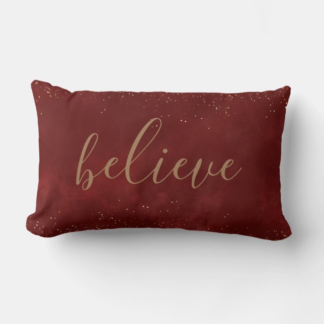 Believe Holiday Decorative Pillow (Front)
