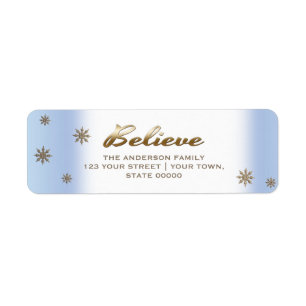 Believe. Holiday Return Address Labels