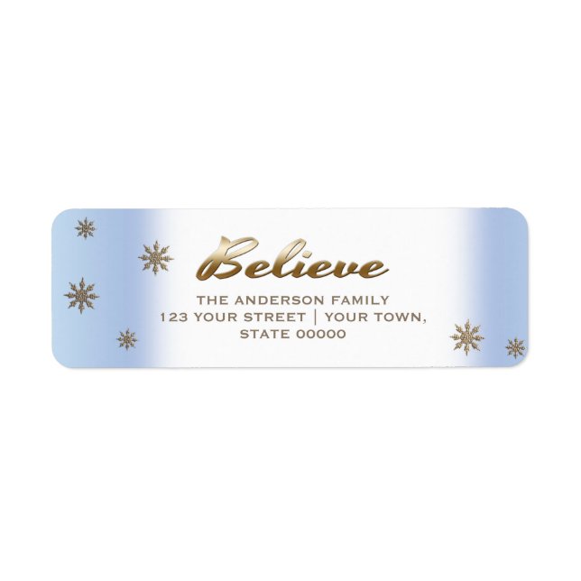 Believe. Holiday Return Address Labels (Front)