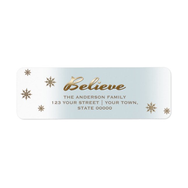 Believe. Holiday Return Address Labels (Front)