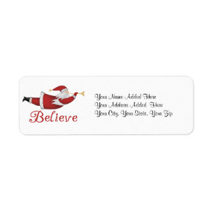 Believe Holiday Return Address Labels