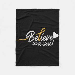 Believe In A Cure Childhood Cancer Ribbon Awarenes Fleece Blanket