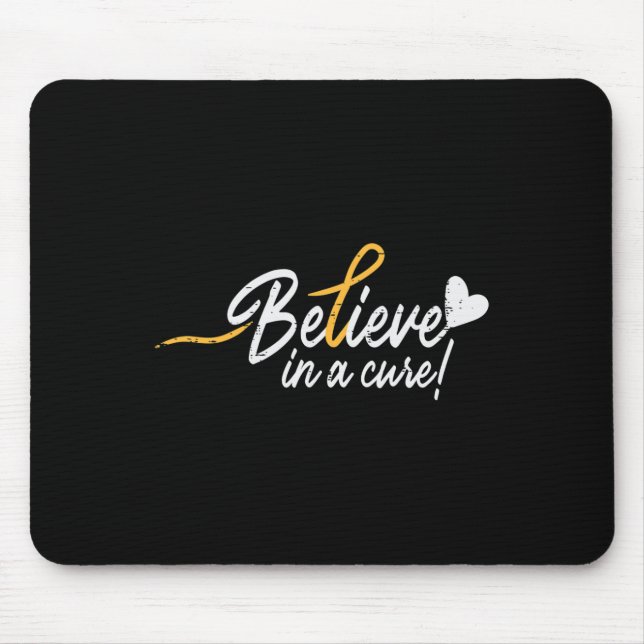 Believe In A Cure Childhood Cancer Ribbon Awarenes Mouse Pad (Front)